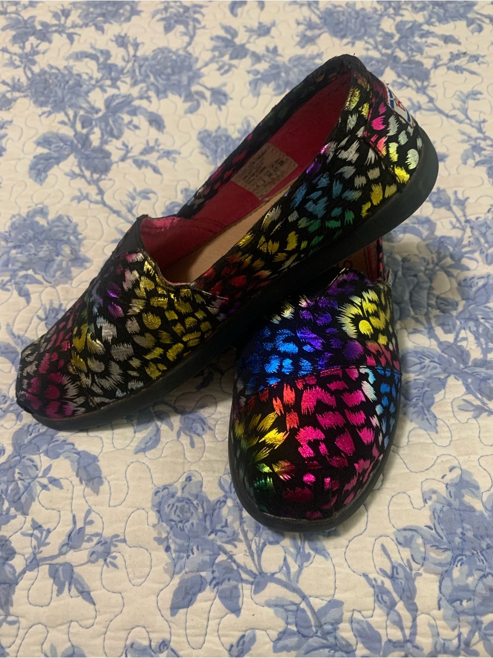 BOBS from Skechers Women’s Rainbow Metallic Leopard Slip-Ons